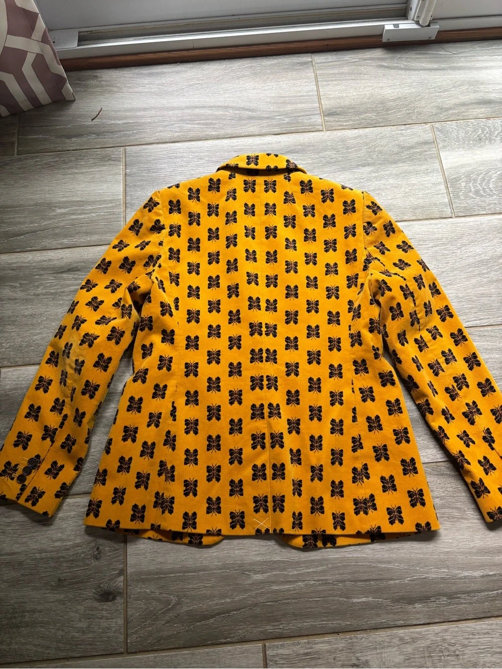 J Crew Corduroy Gold Butterfly Print Blazer - Picture 5 of 8